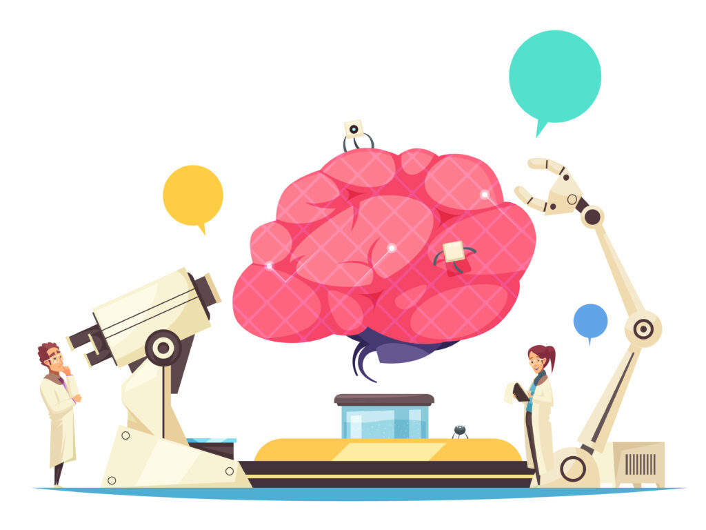 cerveau analysé par des scientifiques